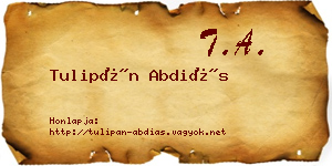 Tulipán Abdiás névjegykártya